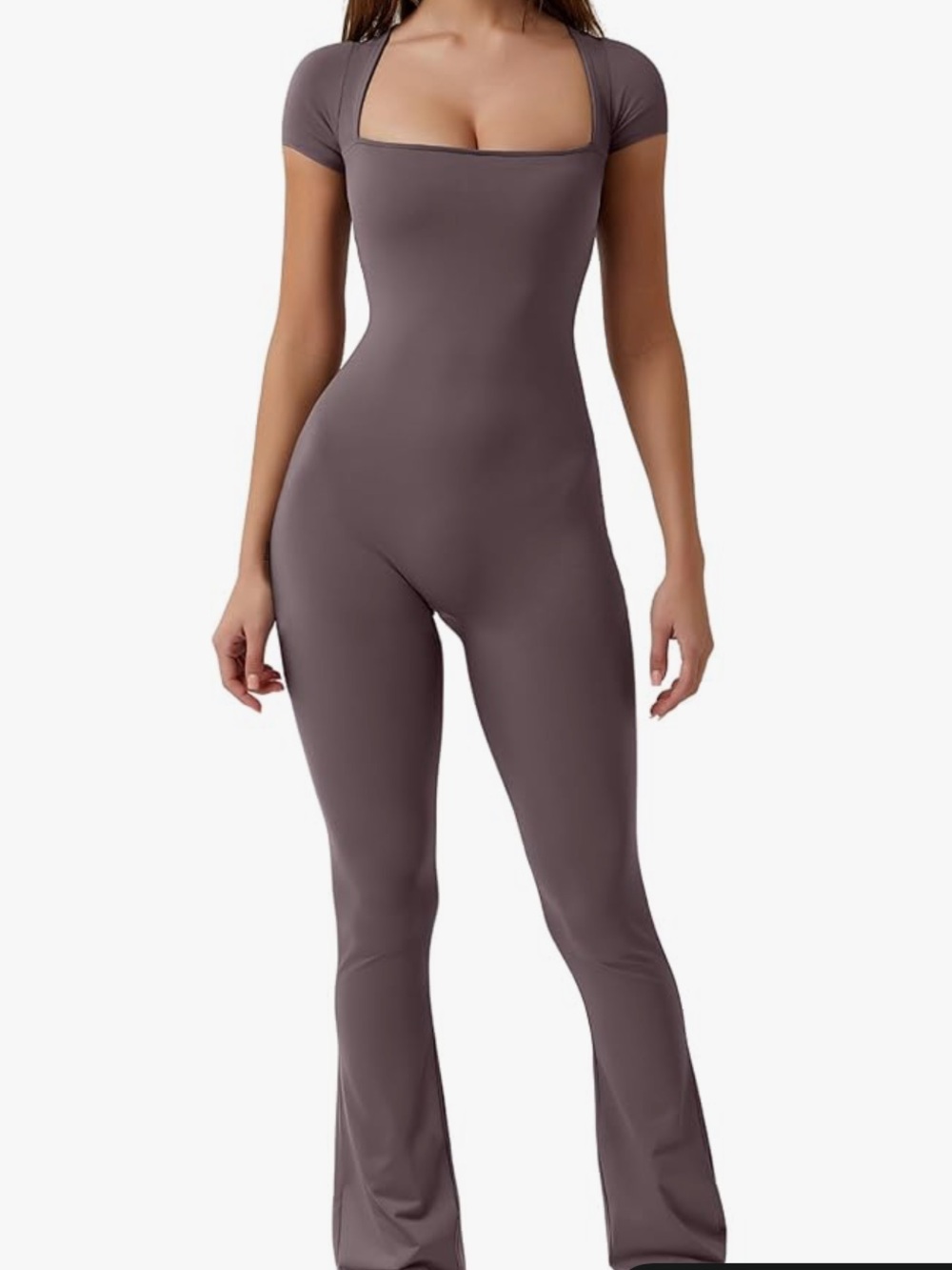 Square Neck Bodycon Full-Length Jumpsuit
